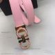 AAA Salvatoye Ferragamo 2.5cm Women's Pink Leather Belt - Gold Double Gancini Buckle (2)_th.jpg